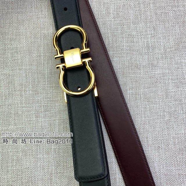 菲拉格慕男士皮帶 Ferragamo雙面牛皮紋理腰帶  jjp1914